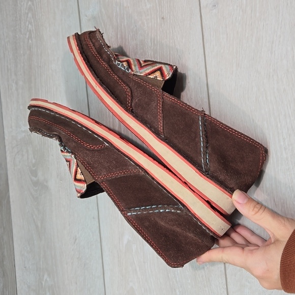 Ariat Womens Aztec Loafer Leather Slip on shoes sz 9B - Picture 7 of 11